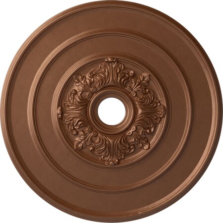 Ekena Millwork Traditional with Acanthus Leaves Ceiling Medallion, 26"OD x 3 1/8"ID x 1 1/2"P, Polished Copper CM26TAPOS